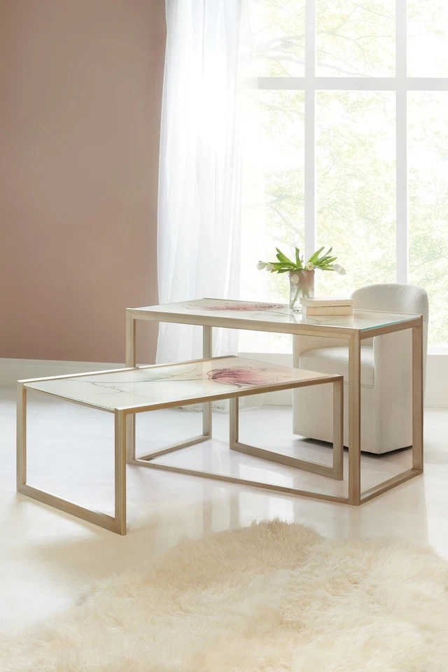 Hooker Furniture 5000-10003 Komen 52" escritorio de nueces - dorado/rosa Foto 3 de 4