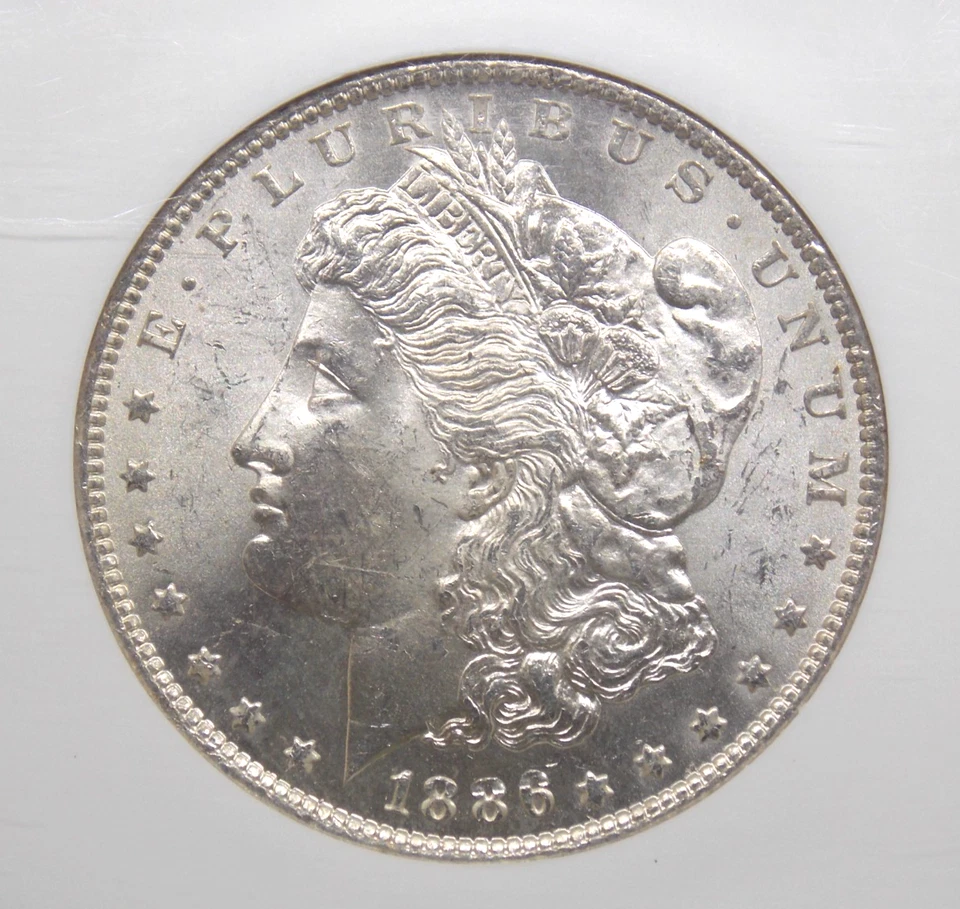 Dólar de plata Morgan "O" 1886 $1 NGC MS63 #011 sin circular sin circular ECC&C, Inc.