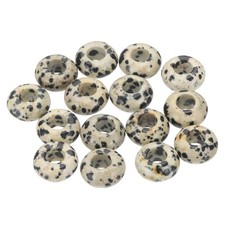 15 Pcs Natural Large Hole Gemstone Beads for DIY Jewelry Craft, Spots
