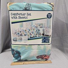 Your Zone Twin Comforter Set  Sheets 5 Piece Butterfly Room Decor Teen Kids