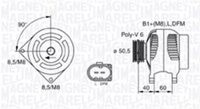 MAGNETI MARELLI 063731542010 Generator für PEUGEOT,SEAT,SKODA,VW