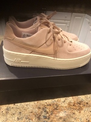 Nike Air Force 1 AF1 Sage Low Particle Beige Pink Womens Sz 9.5 [AR5339-201] NEW
