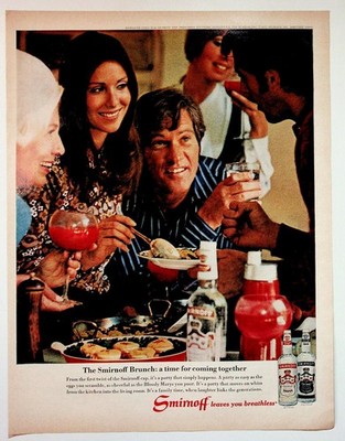 1970 Smirnoff Vodka Vintage Magazine Print Ad Brunch Bloody Mary Party Decor
