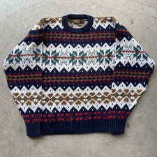 Vtg Eddie Bauer Sweater Sz Large Men  s Chunky Grandpa Gorp Core Made USA 90s