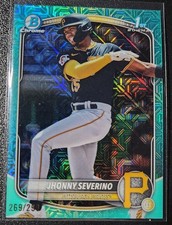 2025 Bowman Chrome #BCP-233 Jhonny Severino Aqua Mojo Refractor /299 1st Bowman