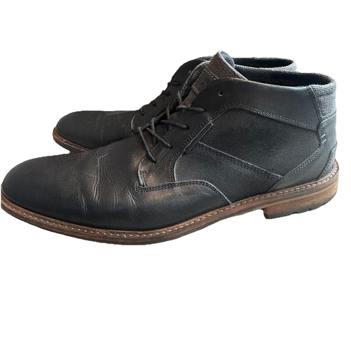 Bull Boxer Black Leather Chukka Boots Mens 13 Lug Sole  display picture 2