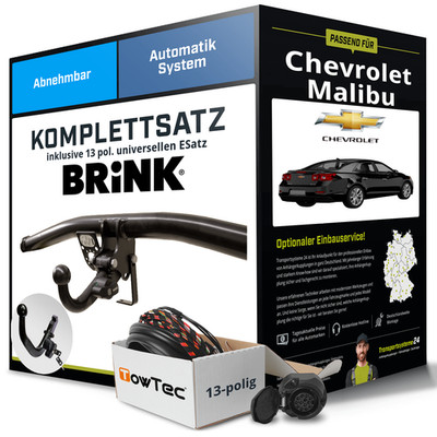 Für CHEVROLET Malibu Typ V300 Anhängerkupplung abnehmbar +eSatz 13pol uni 08.12-