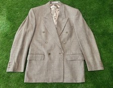 Yves Saint Laurent Made in France Vintage Double Breasted Wool Suit Jacket 44 R