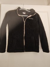 Columbia Girls M 10/12 Fire Side Sherpa Jacket Black Full Zip Fleece Cozy