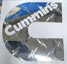 Cummins Chrome Diamond Plate Decal Sticker 4x4