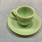 Vintage Fire King Jadeite Restaurant Ware Demitasse Cup & Saucer Set Childs Set