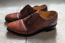 Samuel Windsor Leather Oxford Wingtip Mens Size 8 Brown Dress Shoes