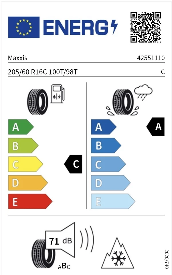 2x Winterreifen Maxxis Vansmart Snow WL2 3PMSF 205/60 R16C 100/98T DOT 2623 - Bild 2 von 4