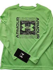 Boy's Kids Youth Under Armour Long Sleeve Shirt Size 4 Stadium Green