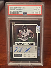 2021 Panini Contenders Khalil Herbert RC Rookie Ticket Auto Bears #'d /99 PSA 10