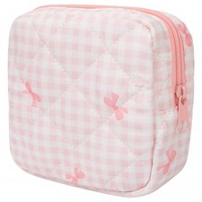 LETGO Cotton Quilted Makeup Bag, Cute Pouch Toiletry Bag Checkered Cosmetic B...