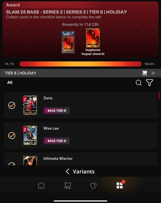 DIGITAL Topps WWE Slam 25 - BASE SERIES 2 Holiday Set 75/75 (No Award)