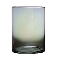 INNA-Glas Blumenvase Zylinder Sanya Earth, Helllila-Klar, 25Cm, Ø18Cm