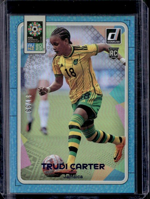 2023-24 Panini Donruss FIFA Women's World Cup Trudi Carter RC Blue Rookie #/99
