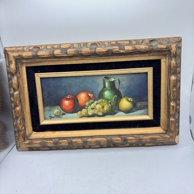 Frank Lean Original Still Life Oil Painting On Canvas Fruit Signed Framed READ