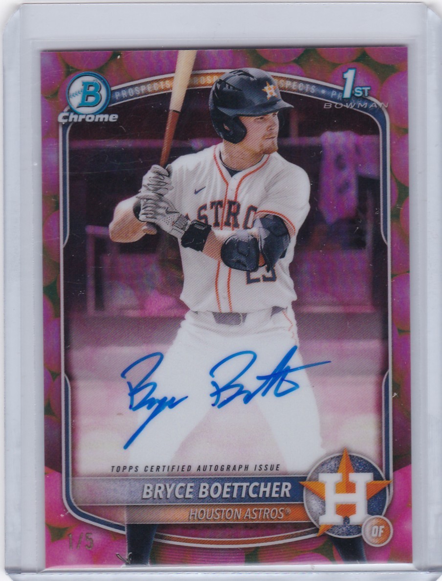 2025 Bowman Chrome #CPA-BB Bryce Boettcher BUBBLE GUM AUTO 1/5 Houston Astros