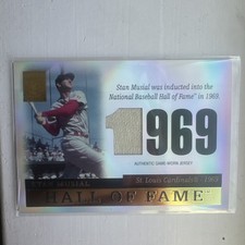 2004 STAN MUSIAL TOPPS TRIBUTE HALL OF FAME GAME USED JERSEY RELIC!!
