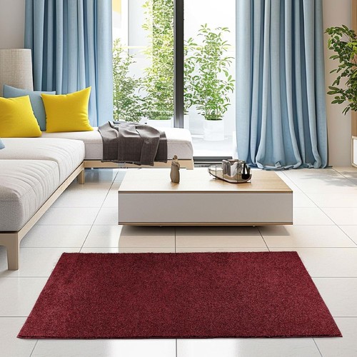 Pet Friendly Solid Color Area Rugs Burgundy - 18'' x 36'' Half Round, Indoor,... - Picture 2 of 9