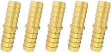 Brass Hose Barb Fitting, Splicer/Union/Mender, 3/8" Barbed x 3/8" Barbed Fuel Li