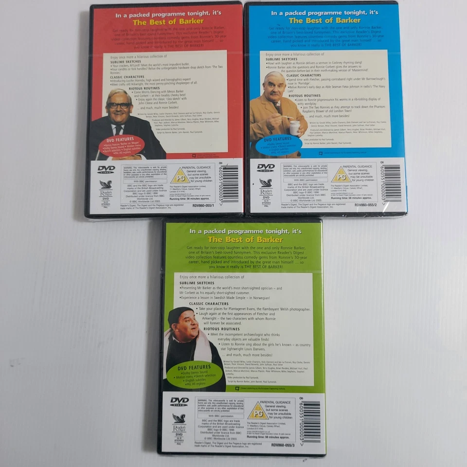 DVD Comedy The Best of Barker Vol 1 2 3 Ronnie Barker BBC Rare Sealed Set BBC - Image 2 of 4