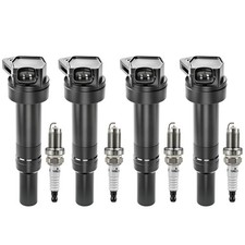 Set of 4 Ignition Coil Pack and Spark Plug For Hyundai Kia Elantra Tucson Forte