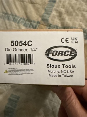 Sioux Tools Force 1/4'' Straight Die Grinder Air 5054C