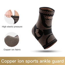 1Pcs Copper Ankle Brace,Infused Ankle Support Compression Sleeve for Men Women,F