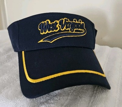 NWT, F Fashion West Virginia Mountaineers Visor Blue Yellow Adjustable One Size