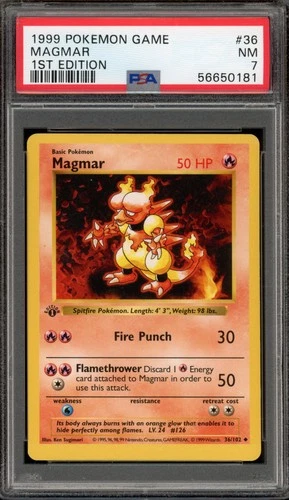 Pokemon Magmar Base Set Shadowless 1st Edition #36 PSA 7