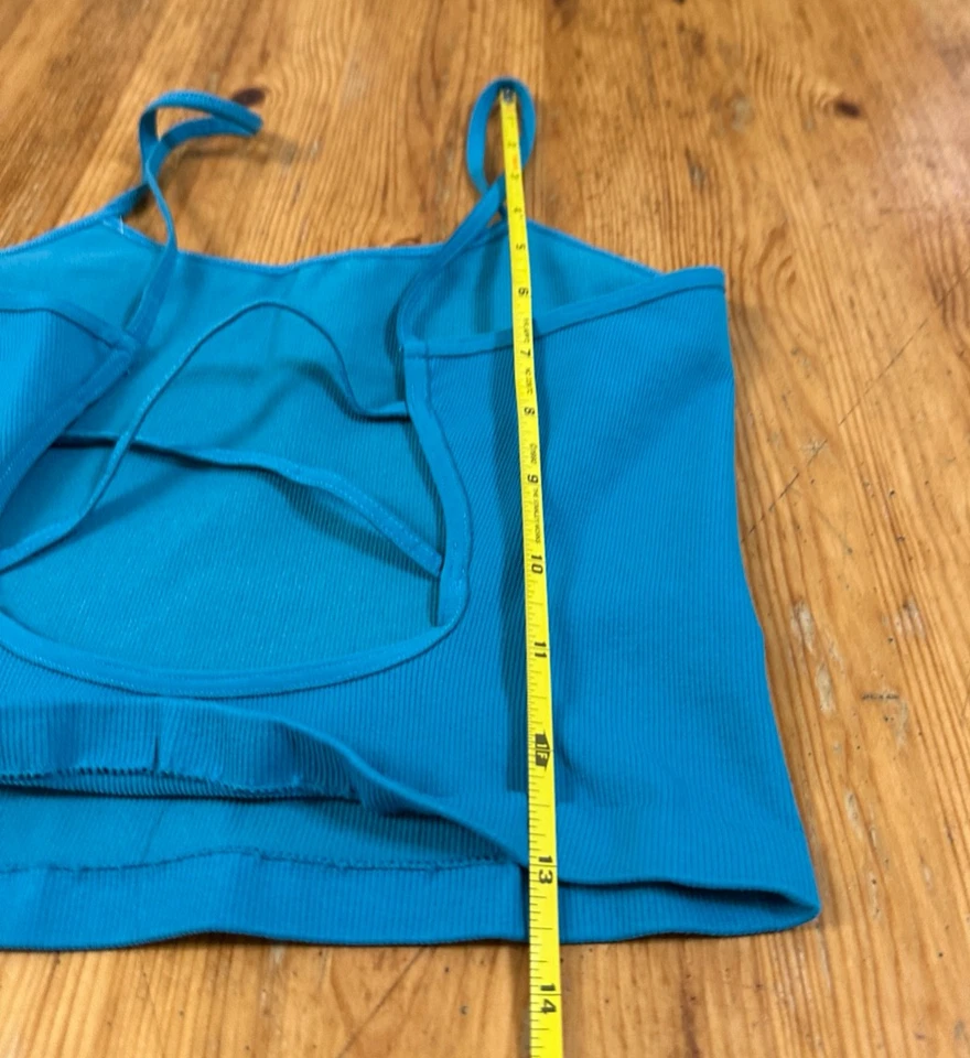 Camiseta sin mangas recortada Free People Movement para mujer Rib Active azul talla XS/S Foto 3 de 4