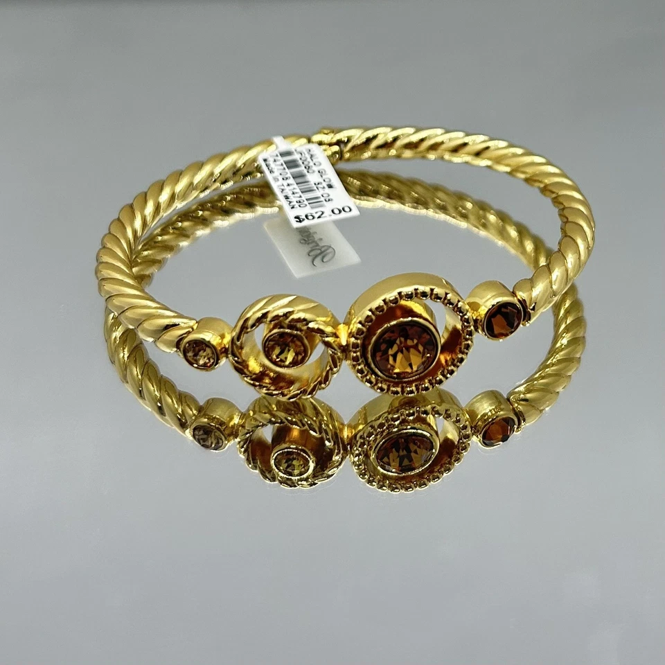 Brazalete Brighton Halo Brillante Bisagras Tono Dorado Cristal JF0080 NUEVO CON ETIQUETAS $62 Foto 2 de 4