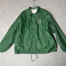 Auburn Sportswear Windbreaker Jacket Men Size Large Green USA Vintage 80s Casual