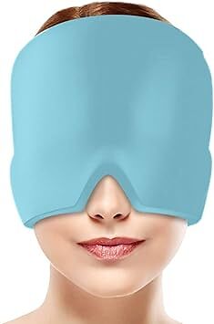 ACOHICE MIGRAINE RELIEF CAP WEARABLE MASK TENSION HEADACHE LIGHT BLUE