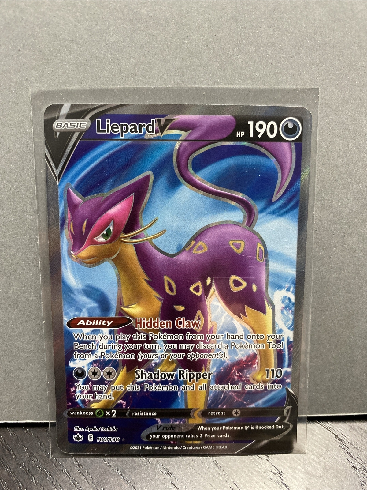 Pokemon TCG Liepard V 180/198 Full Art Holo Ultra Rare Chilling Reign NM