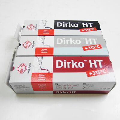 3x Dichtmasse ELRING a 70ml DIRKO ROT + SCHWARZ + GRAU Motor Getriebe