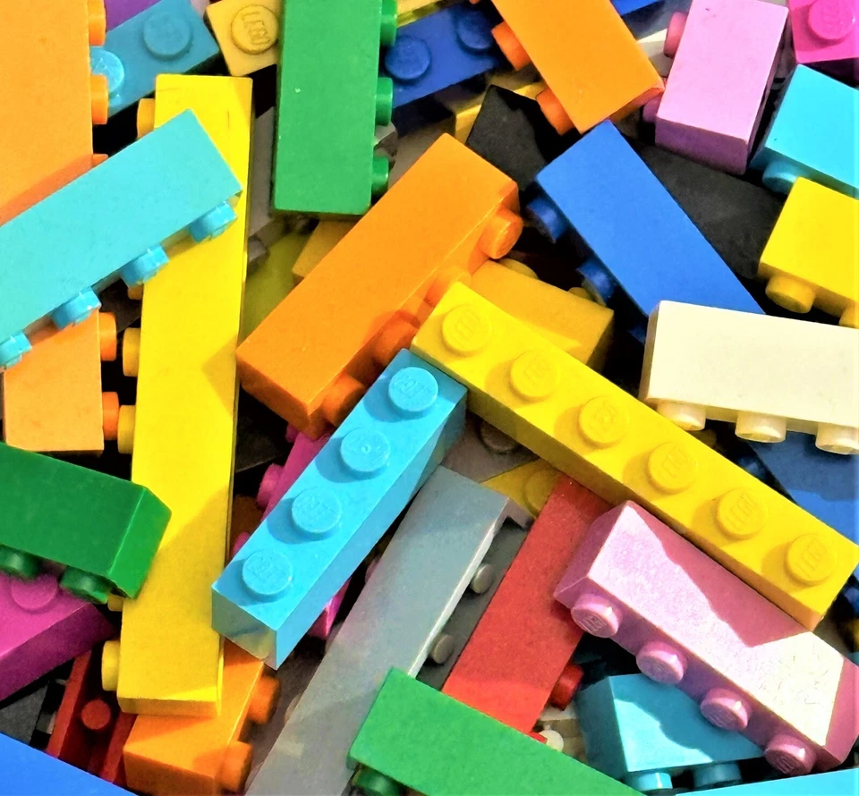 Lego Lot of 110 Mixed Color Bricks 1x8 1x6 1x4 1x3 1x2 Bulk Plus BONUS - Image 4 of 4