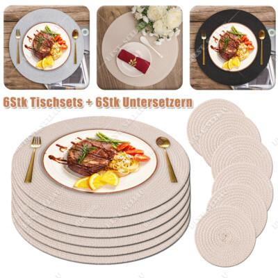 12 Stück Tischset Untersetzer Platzdeckchen Tischmatte Platzmatte abwaschbar DE