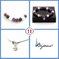 ParüRe Schmuck Armband Halskette Perlen Lepidolit+Labradorit+GrößE Personn