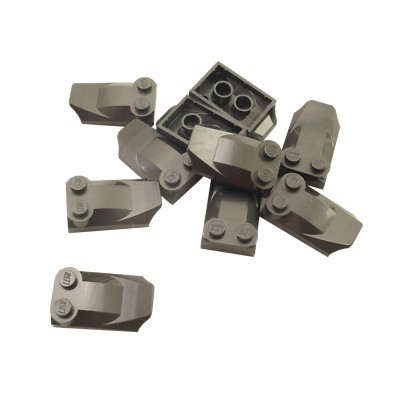 10 NEUE LEGO Slope, Curved 3 x 2 x 2/3 with Two Studs, Wing End Perle Dunkelgrau