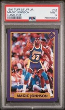 1991 Tuff Stuff Jr Insert #13 MAGIC JOHNSON Lakers w/ SCOTTIE PIPPEN PSA 9 MINT
