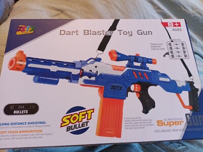 Zetz Brands Automatic Toy Foam Blasters Kids Super Gun Soft Dart Launcher ~NEW~