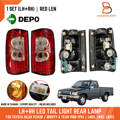 DEPO製 トヨタ ハイラックス 89-97 テールランプ LEDスタイル DEPO LED PAIR TAIL LIGHT REAR LAMP FOR TOYOTA HILUX PICKUP 88-97