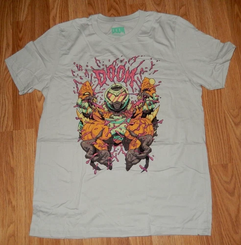 New DOOM Capsule Lootwear Exclusive Crate Graphic Print T SHIRT Size L Gaming