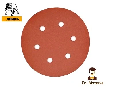 150mm Hook and Loop Sanding Discs 6 Hole DA Pads 6inch Orbital MIRKA Sandpaper