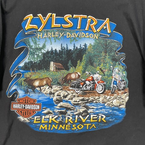 Vintage Harley Davidson Shirt XL Black Fat Boys Rule USA Biker Minnesota Y2K - Picture 9 of 9